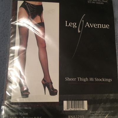 2 Pair Leg Avenue Sheer Thigh Hi Stockings  One Size Fits Most Style: 1001